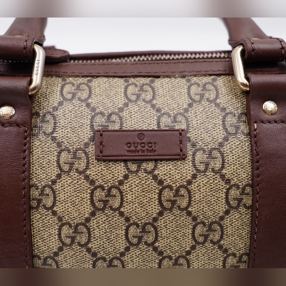 AW11❤️ GUCCI Monogram Coated Canvas Mini Boston - Picture 2 of 13